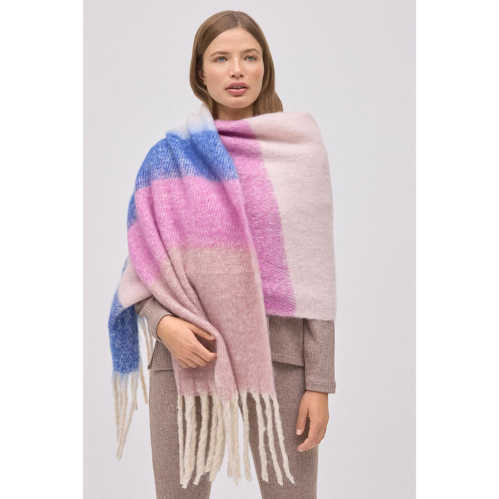 Sciarpa a righe rosa