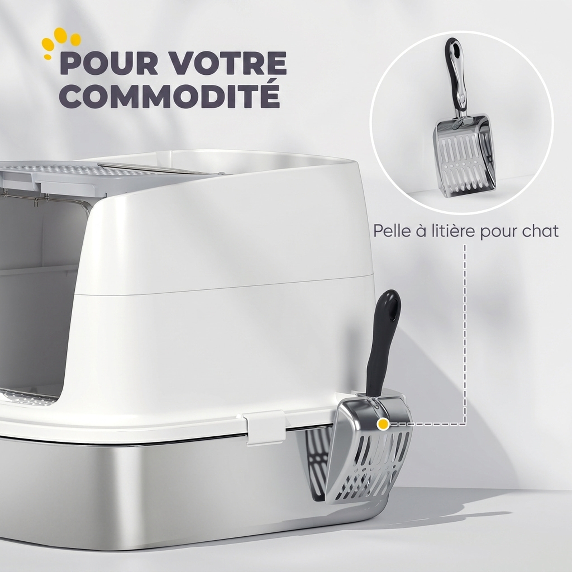 Maison de toilette fermée bac acier inox filtre désodorisant pelle porte trappe