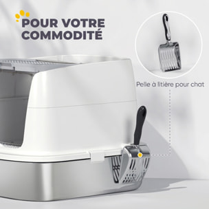 Maison de toilette fermée bac acier inox filtre désodorisant pelle porte trappe