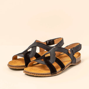 Sandalias N5819 WAX NAPPA-SILK BLACK /PANGLAO color Black