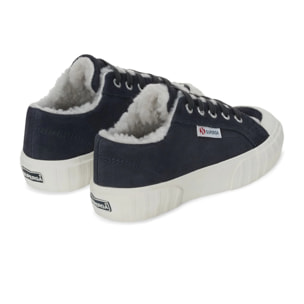 Sneakers Superga Bambino/A Blu 2630 KIDS STRIPE SUEDE FUR