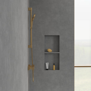 Mitigeur douche thermostatique Universal rectangle Or brossé