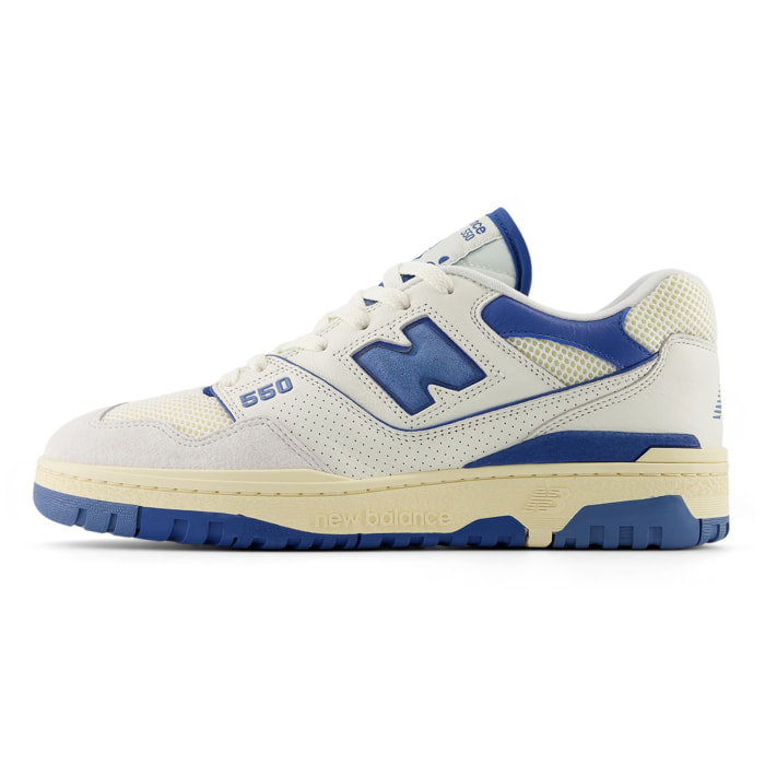 Sneakers 550 - cuir - beige et bleu