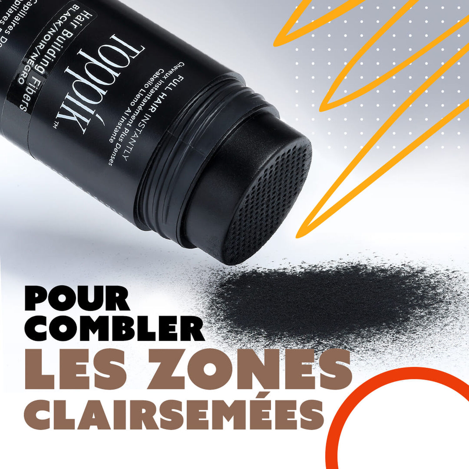 Fibre Capillaire Densifiante - Combles les Zones Clairsemées - Noir