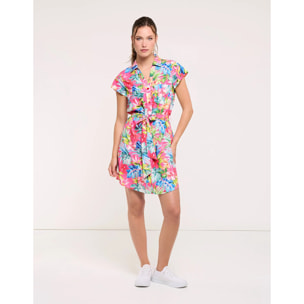 Vestido Corto Rosa con Lazo - Suly