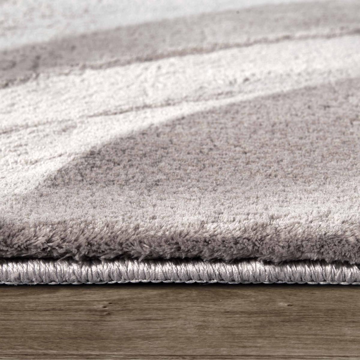Tapis salon faux uni poils ras, tissé polyester confortable, anano