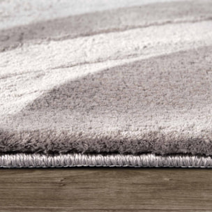 Tapis salon faux uni poils ras, tissé polyester confortable, anano