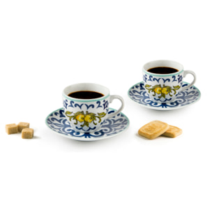 Set 6 Tazzine Caffè con Piattini Excelsa – Amalfi, Porcellana Multicolore