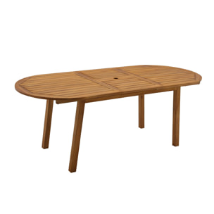 Table de jardin extensible rallonges intégrées en bois massif L160-210 cm MAYEL