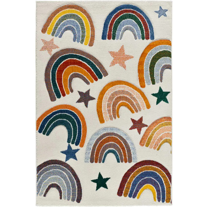 BALLOON Alfombra infantil con arcoíris multicolor, 120x170 cm.