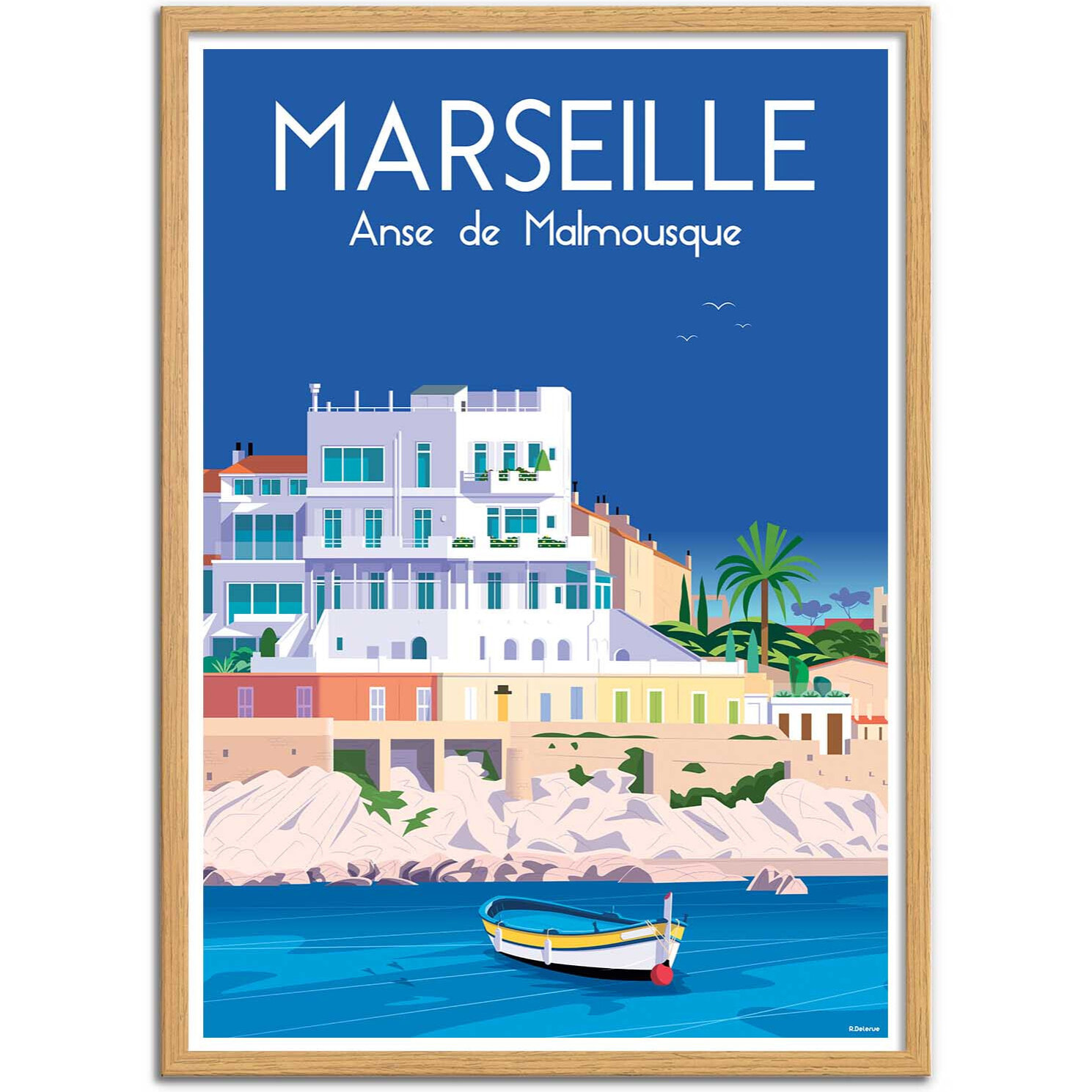 Affiche - Marseille Anse de Malmousque - Raphael Delerue