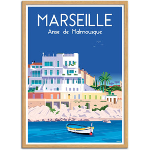 Affiche - Marseille Anse de Malmousque - Raphael Delerue