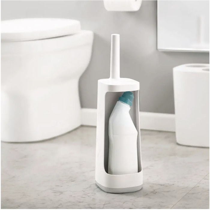 Flex™ Plus Brosse de toilette avec espace de rangement pour détergents ou aérosols, Gris clair (70516)