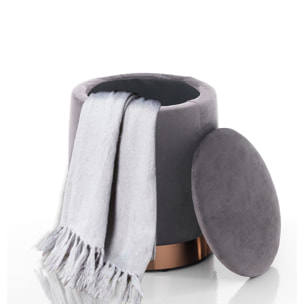 Oresteluchetta Pouf imbottito contenitore OHIO GREY grigio