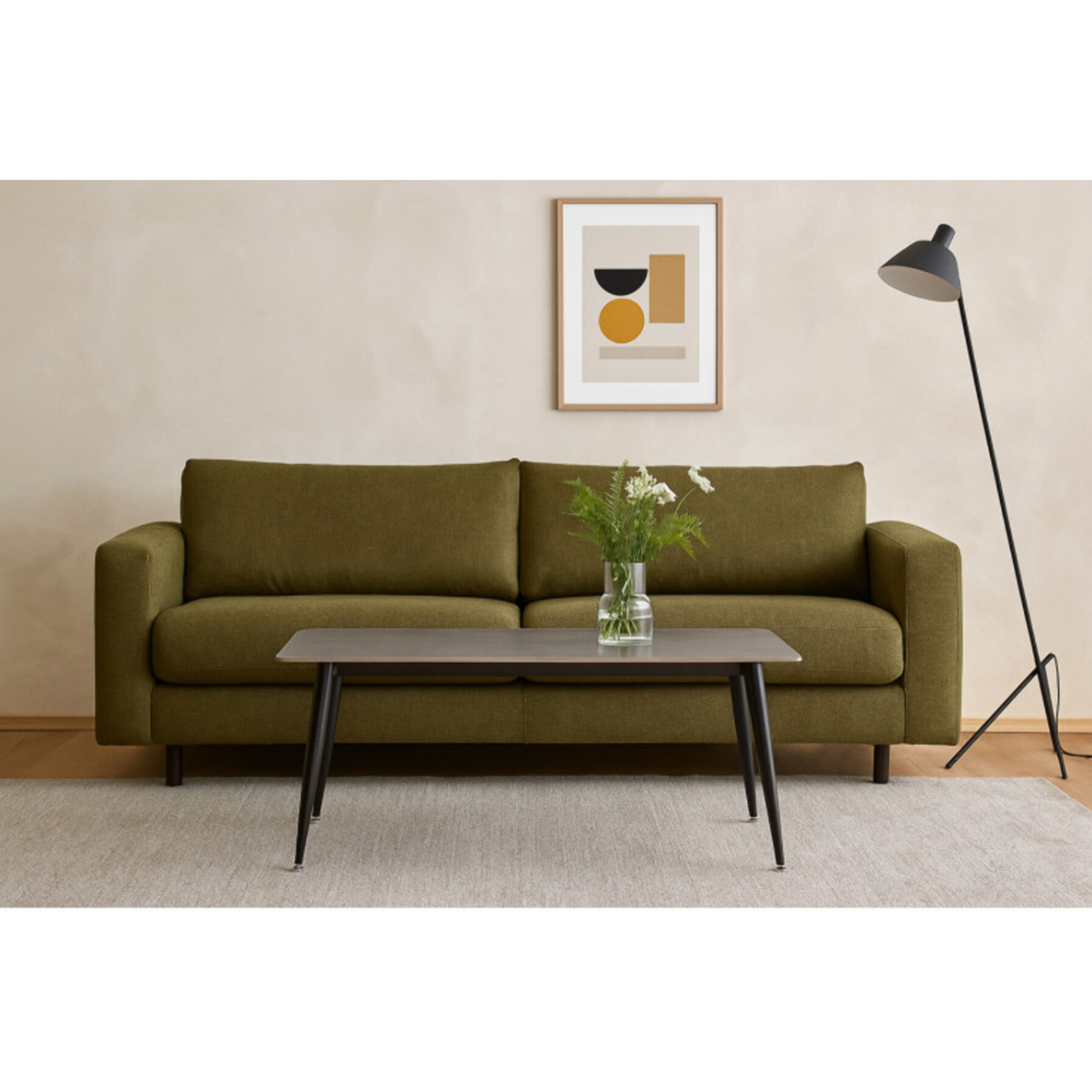 Table basse 120x60cm plateau céramique effet marbre pieds métal - STONE 2