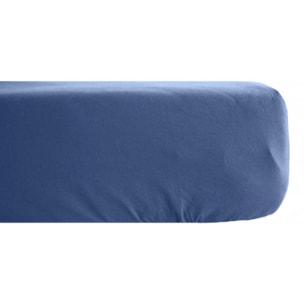 Drap housse Palace pur coton teint lavé 63 fils/cm² Vent du sud - Palace Indigo