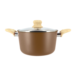 Faitout en revêtement céramique 20cm noisette - tous feux COLORAMA