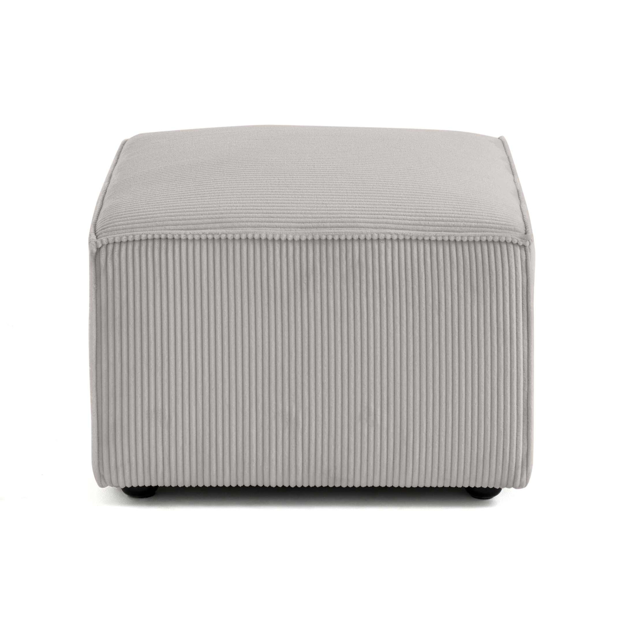 Arty - pouf d'appoint - en velours côtelé - Gris clair