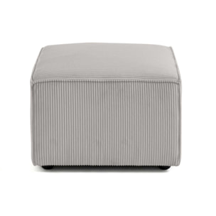 Arty - pouf d'appoint - en velours côtelé - Gris clair