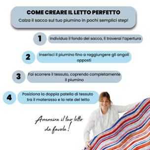 COPRIPIUMINO FANTASY, 100% Microfibra, No Stiro - STRISCE