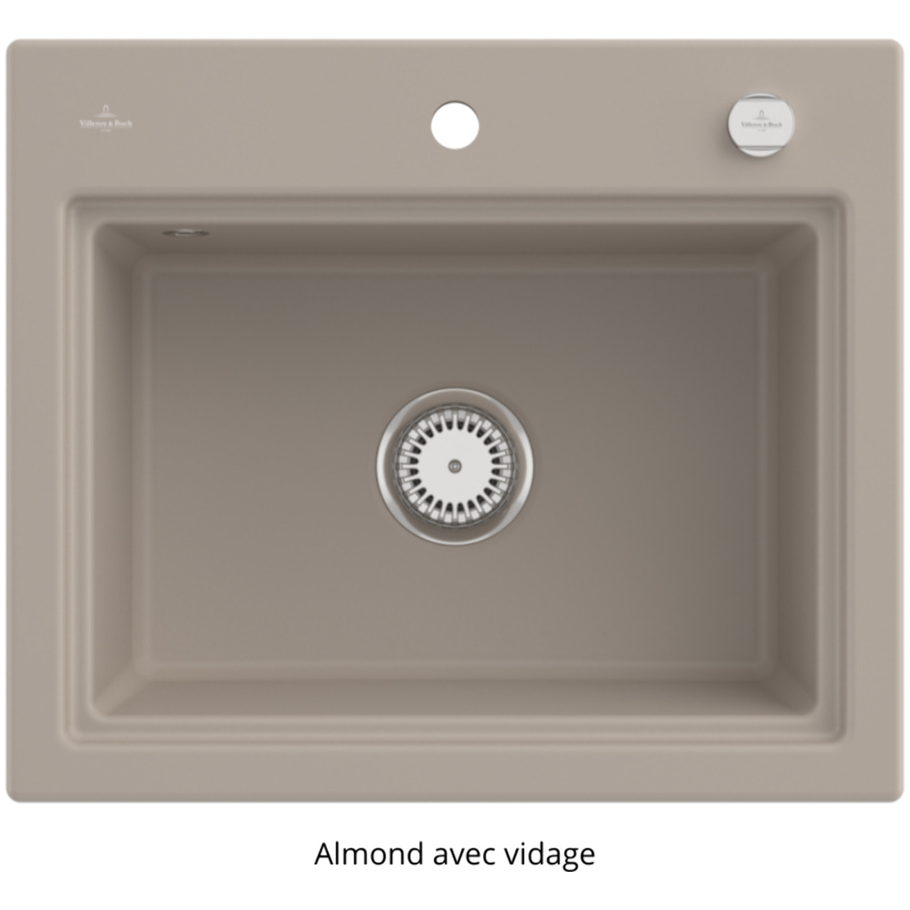 Evier Subway Style 60 S Almond CeramicPlus vidage automatique finition anthracite