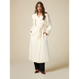 Oltre - Long coat with belt - Blanco