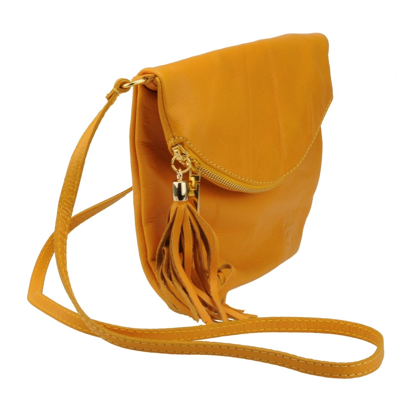 Borse Donna colore Giallo-in pelle Made in Italy 18x20x2cm