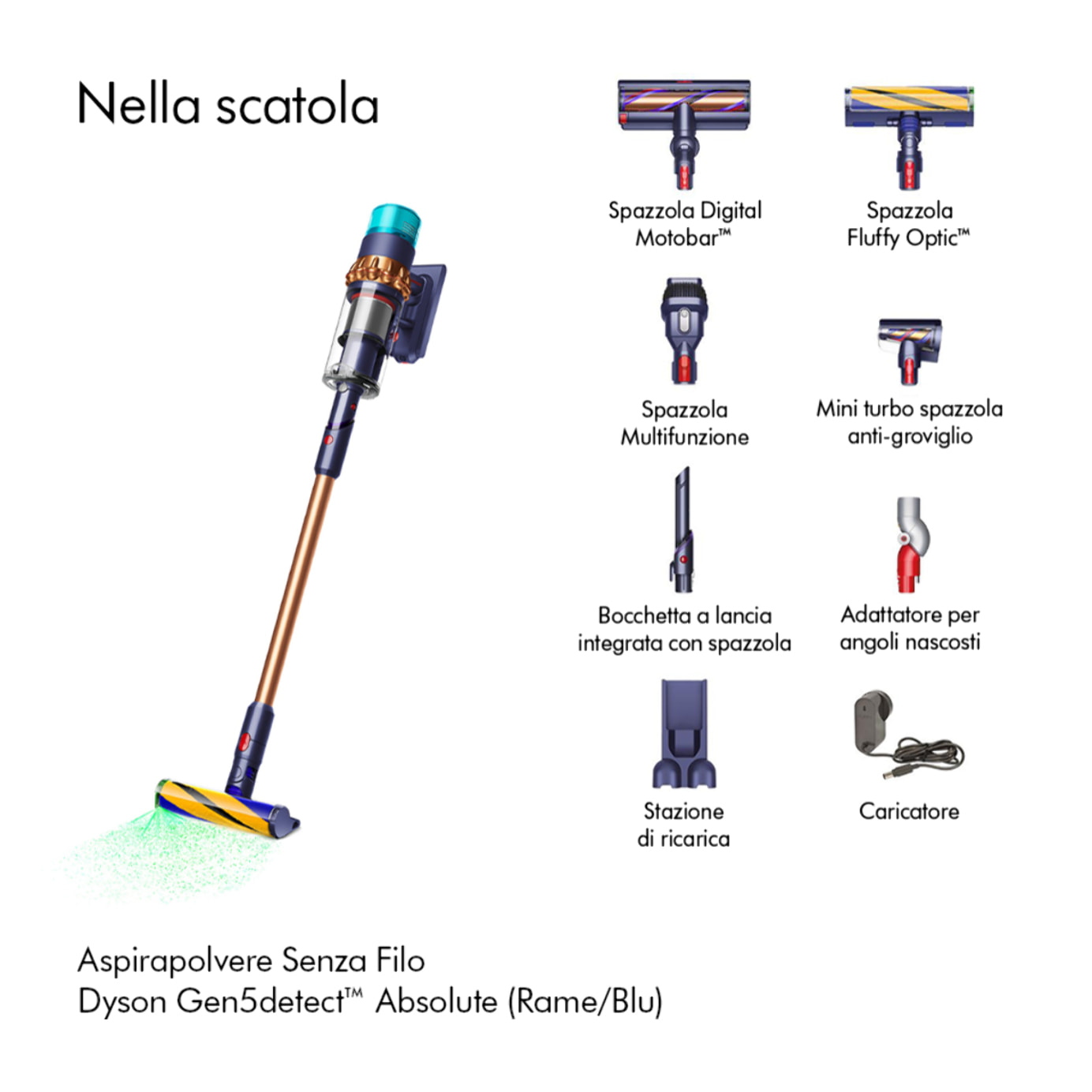 Aspirapolvere senza filo Dyson Gen5detectᵀᴹ Absolute (rame/blu) | Nuovo