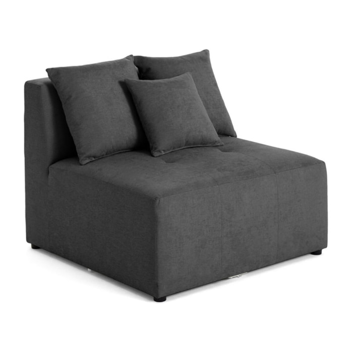 Amalfi - module d'assise sans accoudoirs - 1 place - en tissu - Gris foncé