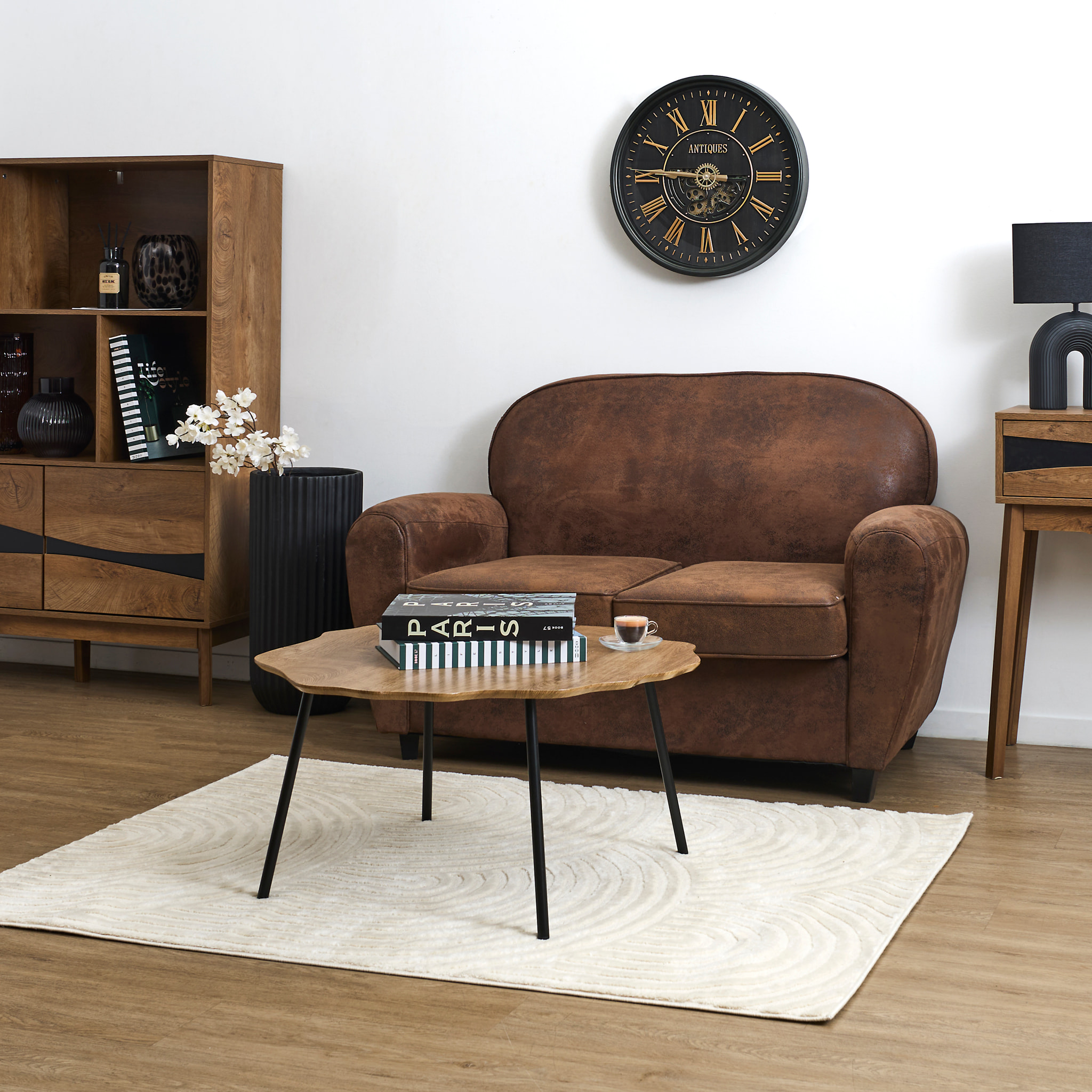 Table Basse - HOME DECO FACTORY - Ronde - Marron
