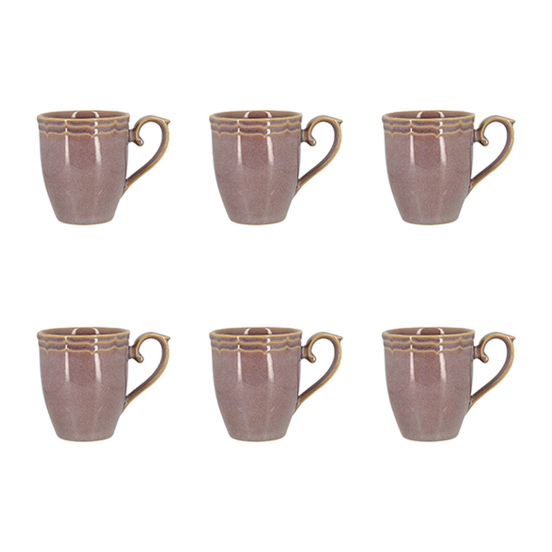 Lot de 6 mugs 30cl en grès violet SIGNATURE