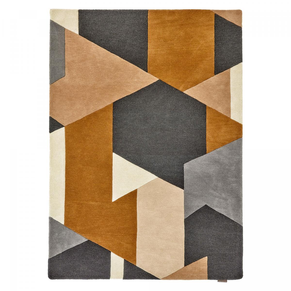 Tapis salon et chambre fait à la main en laine motif géométrique