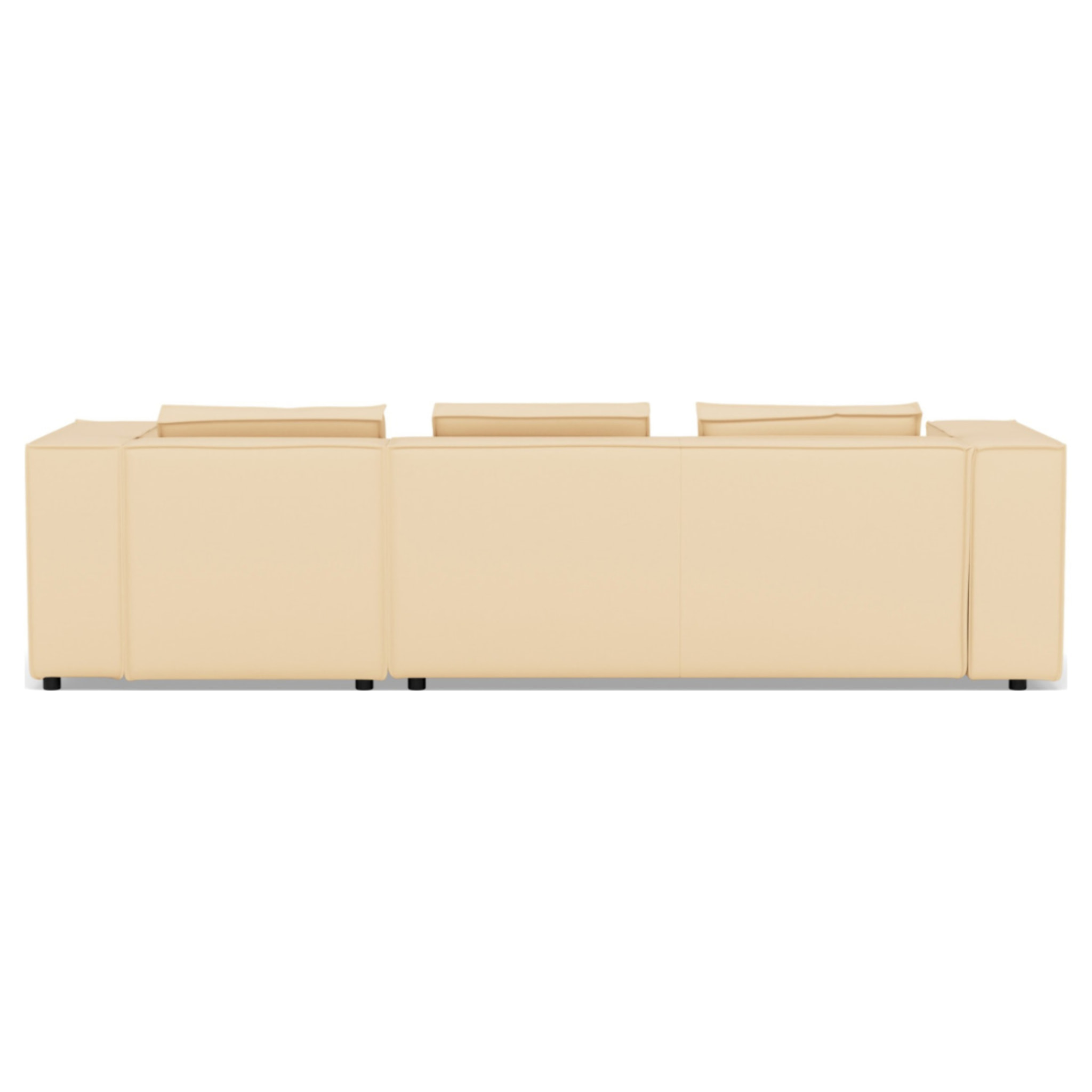 Stella - canapé d'angle droit 4 places en simili - Beige