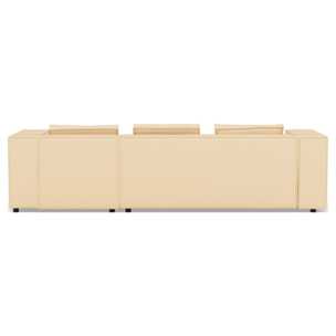 Stella - canapé d'angle droit 4 places en simili - Beige