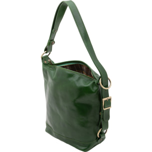 Borsa a secchiello  da donna In Vera pelle Made in Italy 34x33x15 cm