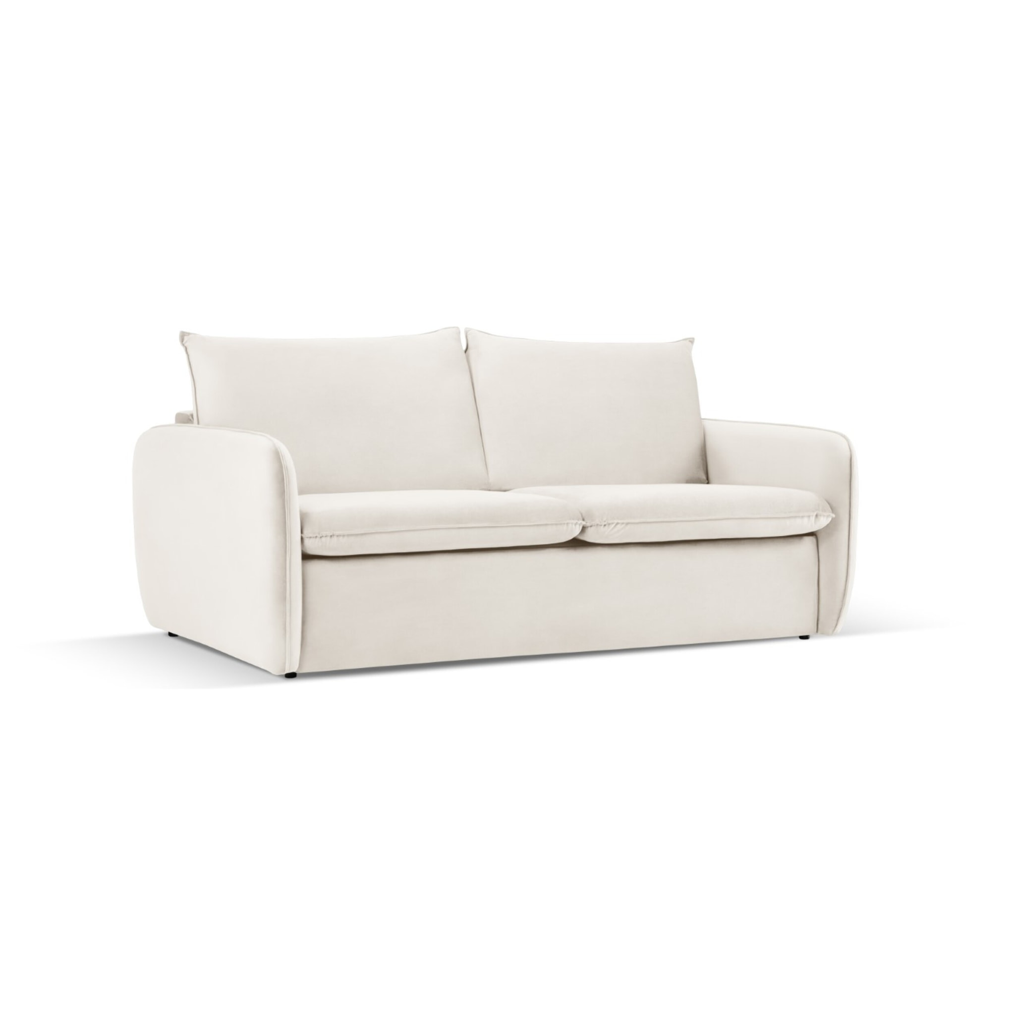Canapé convertible "Vienna" 3 places en velours beige clair