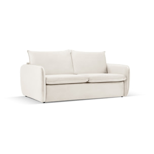 Canapé convertible "Vienna" 3 places en velours beige clair