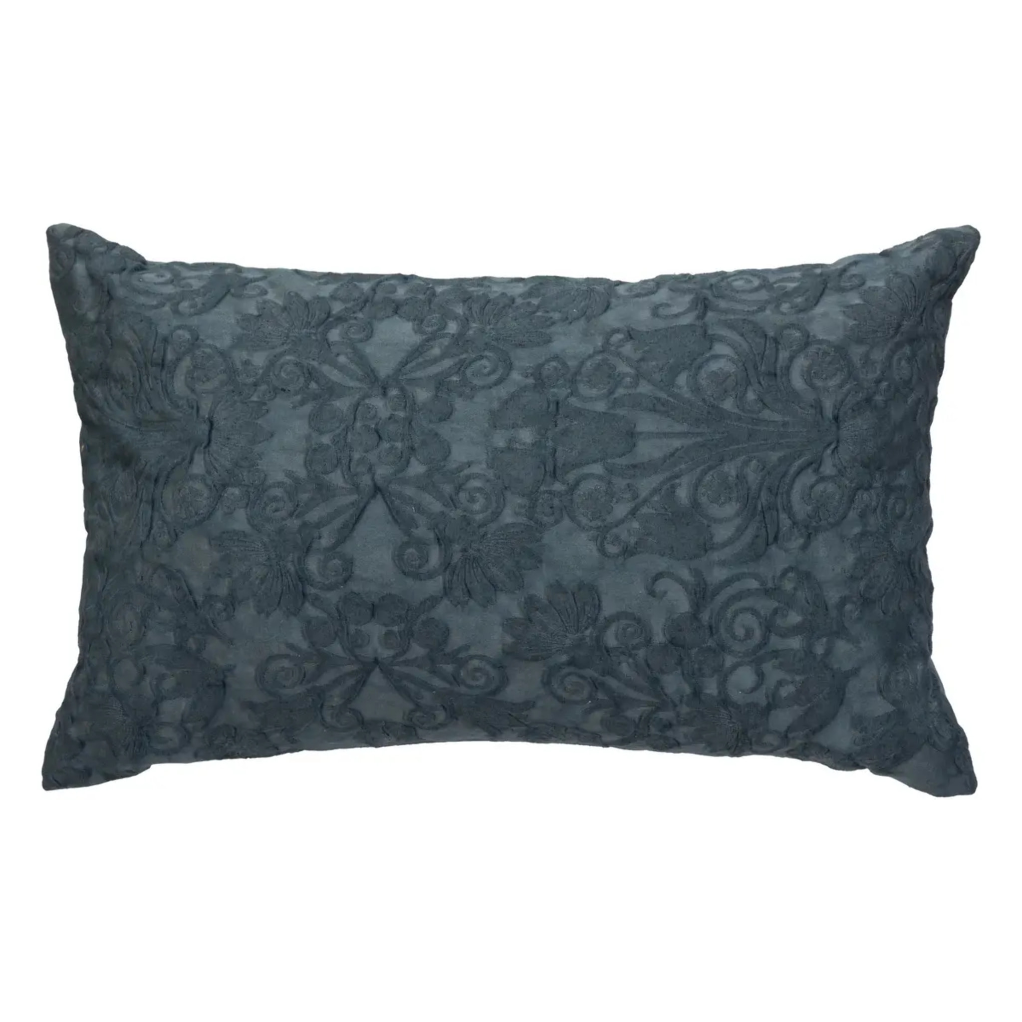 Coussin jacquard Little cottage bleu 30x50cm