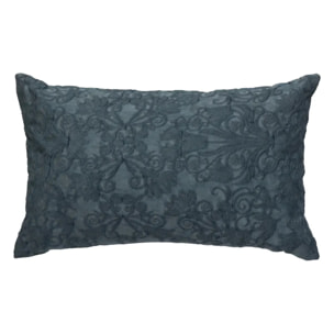 Coussin jacquard Little cottage bleu 30x50cm