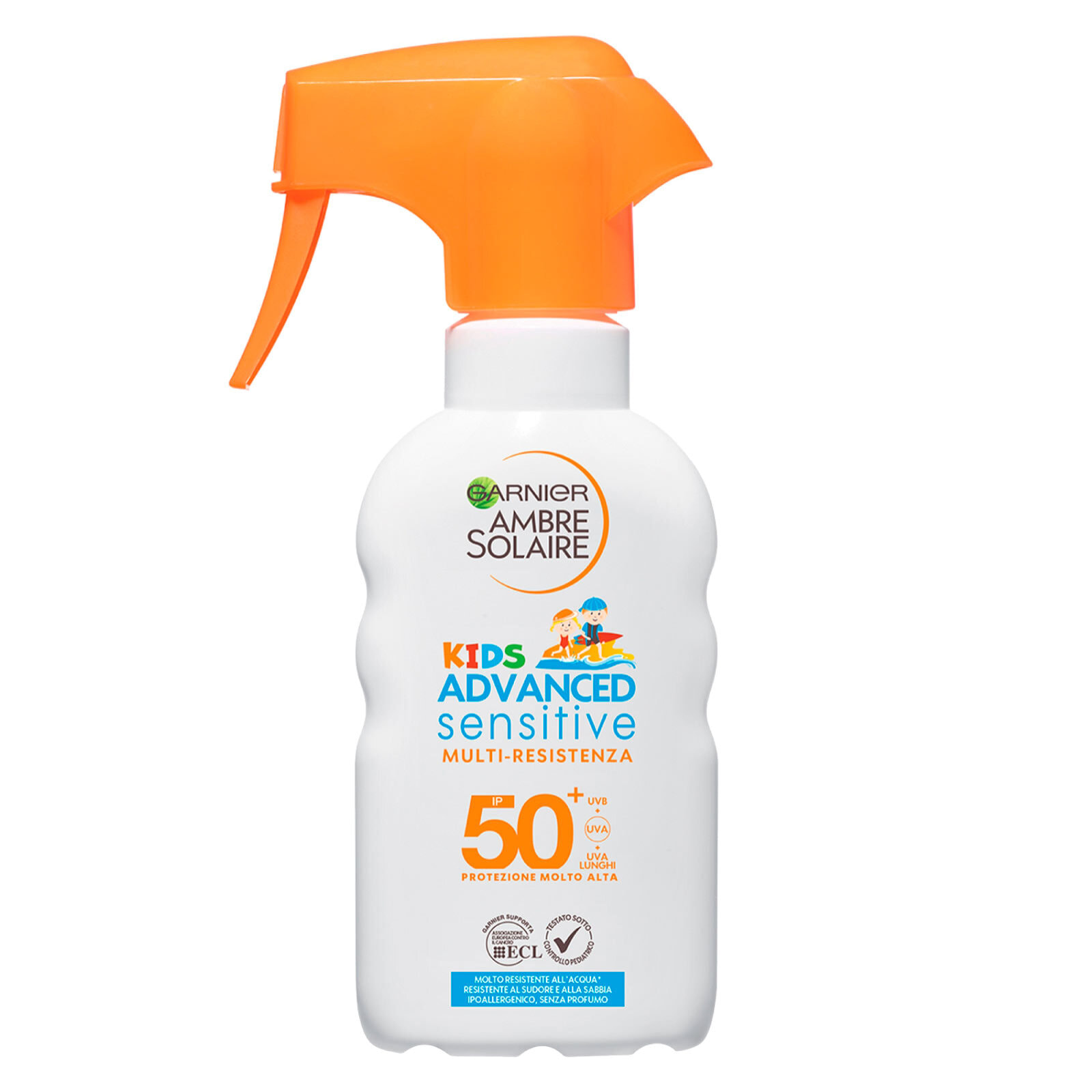 Spray Solare SPF 50+ per Bambini Protezione Molto Alta Ambre Solaire Kids Advanced Sensitive - Flacone da 200ml