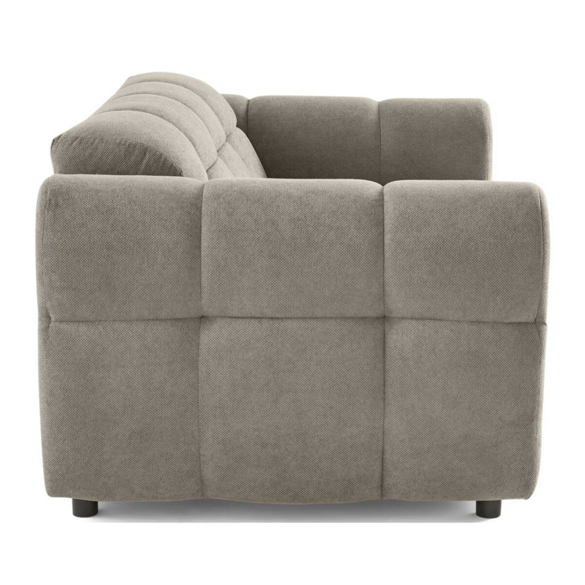 Ray - canapé droit 2 places en tissu texturé - Gris
