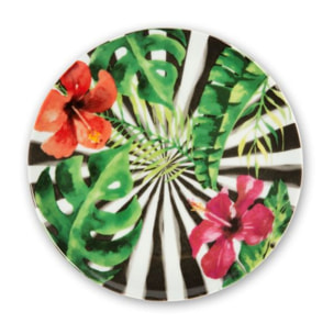Set de 6 assiettes apéritif en porcelaine Excelsa – Tropical Chic, Multicolore