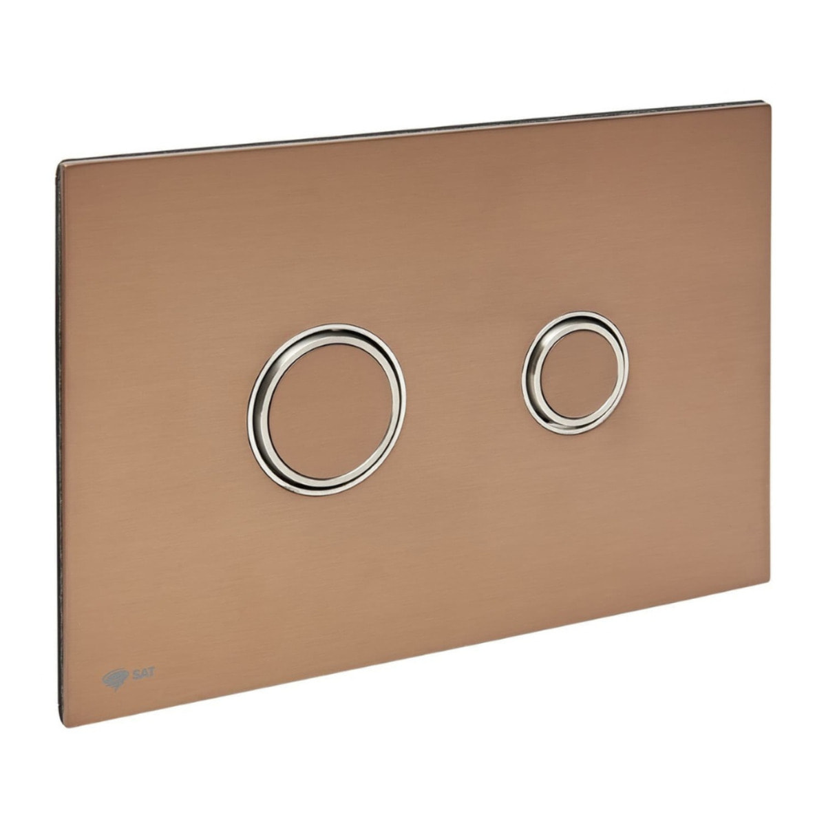 Plaque de commande double touche en acier inoxydable, traitement PVD, or rose mat (SATATBRG)