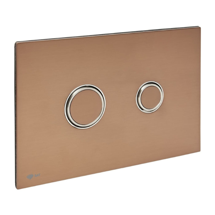 Plaque de commande double touche en acier inoxydable, traitement PVD, or rose mat (SATATBRG)