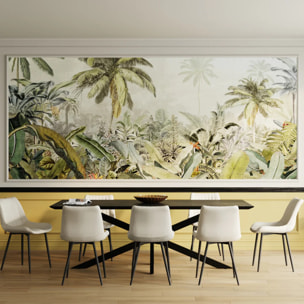 Lot de 2 chaises en tissu beige et métal noir - Killi