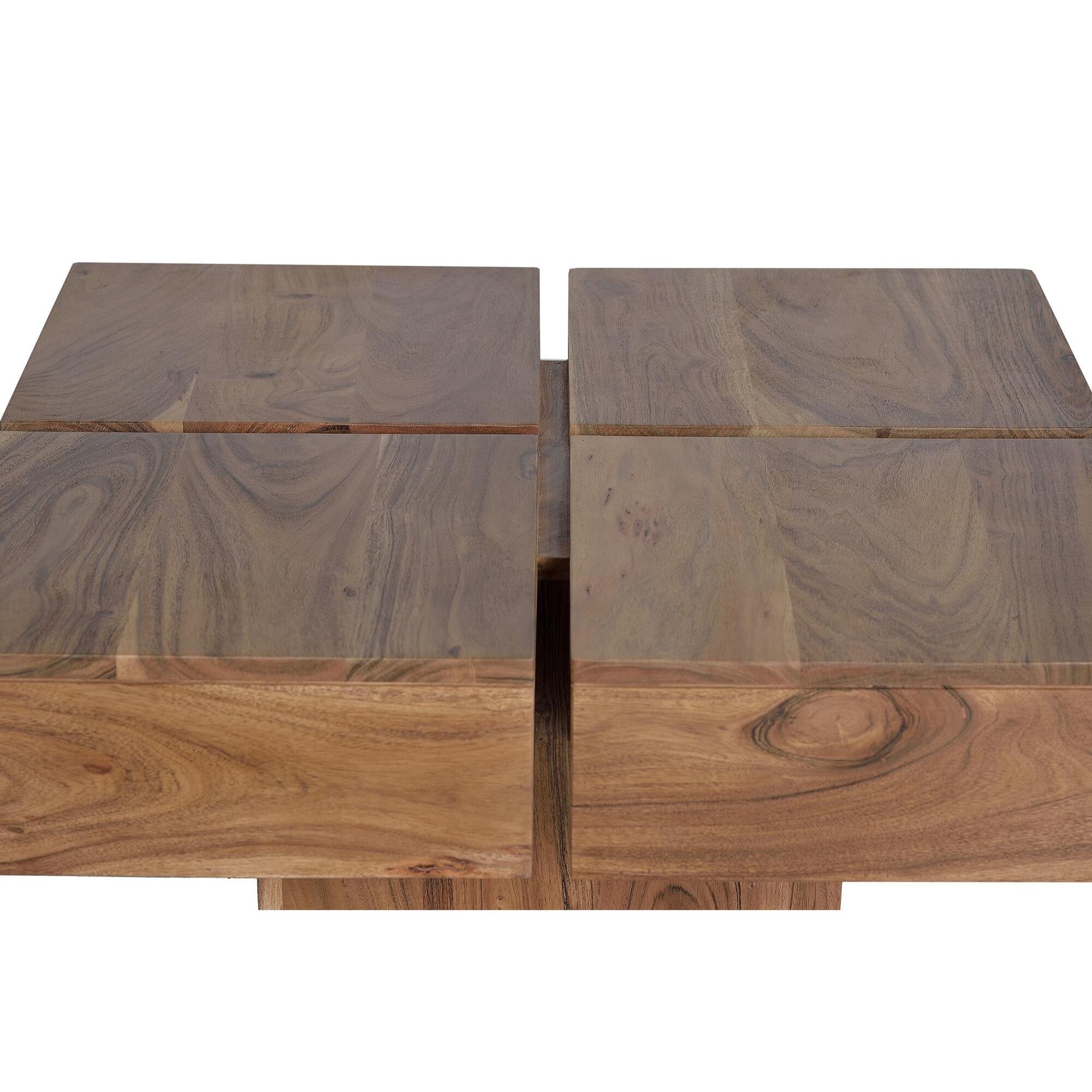 Mesa de centro - madera de acacia - 80x80x30cm