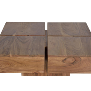 Mesa de centro - madera de acacia - 80x80x30cm
