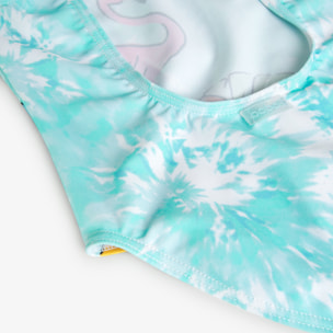 Bañador estampado niña, algodón, estampado, azul claro