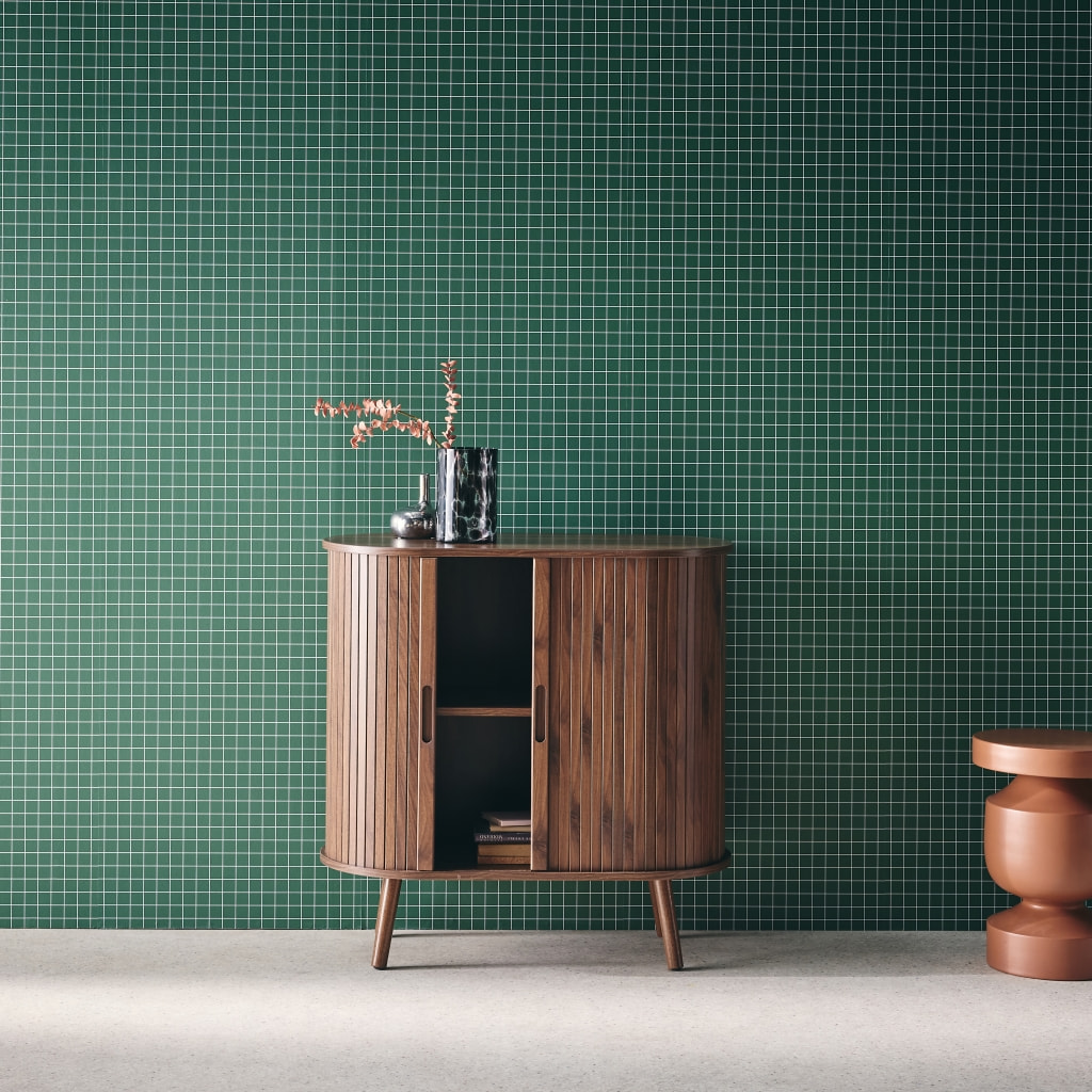 Buffet scandinave décor bois rainuré 2 portes coulissantes 80cm LEGACY