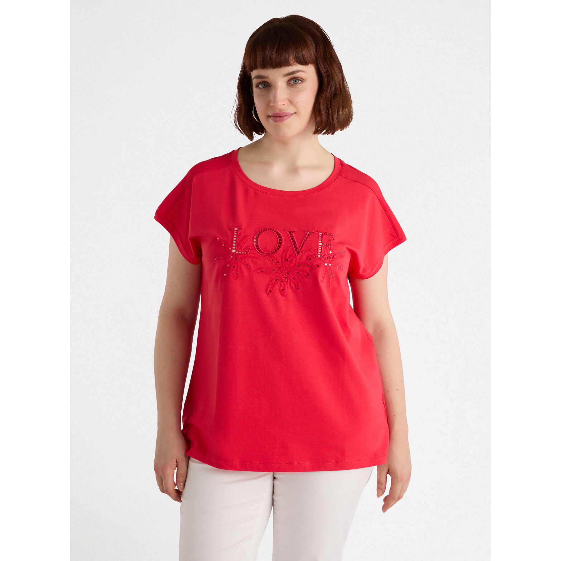 Fiorella Rubino - T-shirt ricamata - Rosso